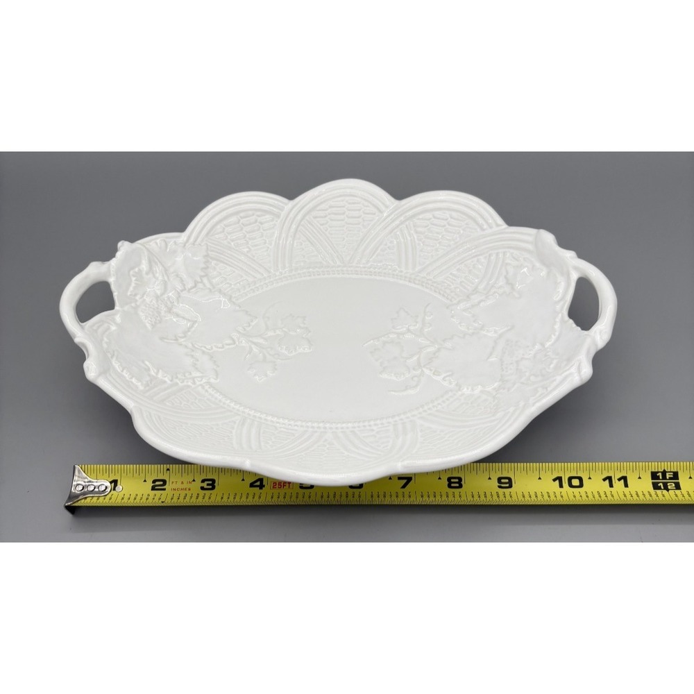 Vintage‎ Italian Ceramic Serving Platter Made in Neuwirth Italy Floral Design - Picture 3 of 11